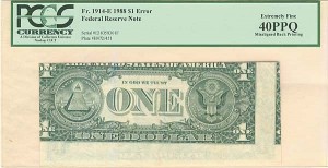 Paper Money Error - $1 Misaligned Back